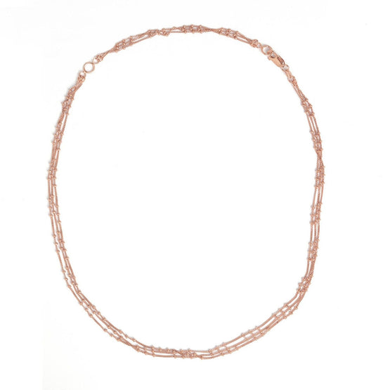 Triple Ball Chain (With Extension) - Rose Gold