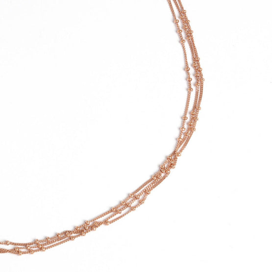 Triple Ball Chain (With Extension) - Rose Gold