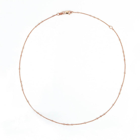 Cable Ball Chain Necklace (With Extension) - Rose Gold