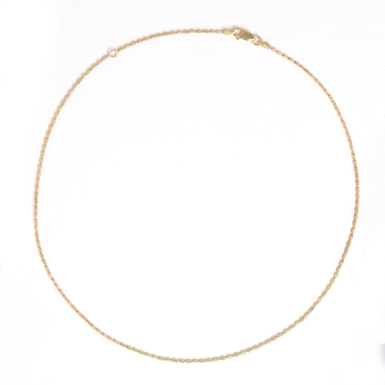 Silver Chain Necklace (With Extension) - Gold