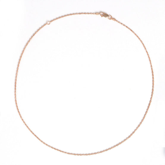 Silver Chain Necklace (With Extension) - Rose Gold