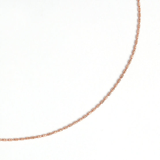 Silver Chain Necklace (With Extension) - Rose Gold