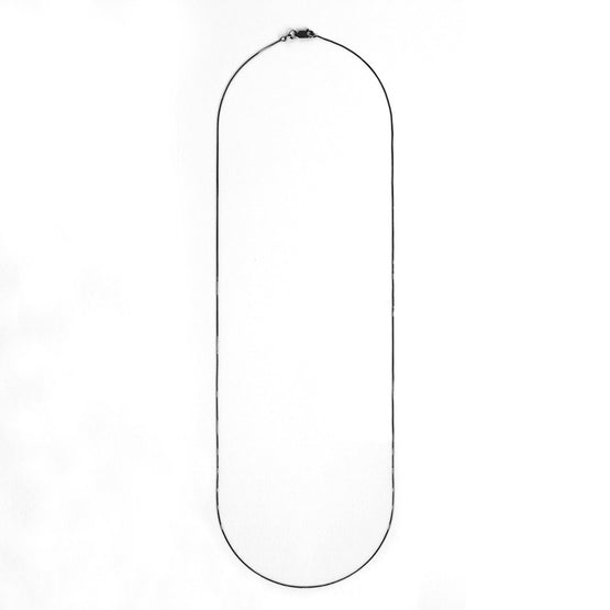 Long Silver Chain Necklace - Black
