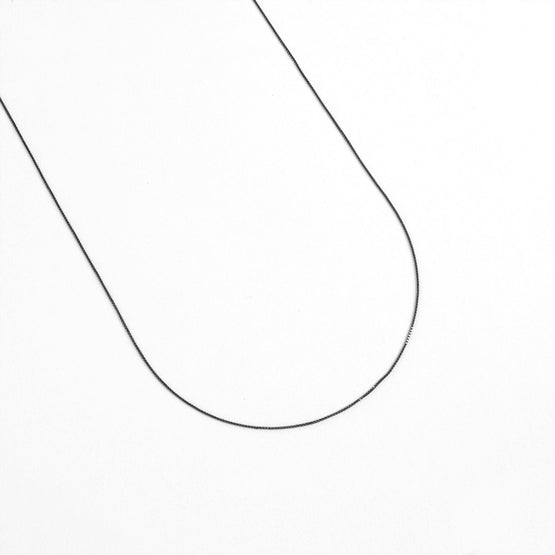 Long Silver Chain Necklace - Black