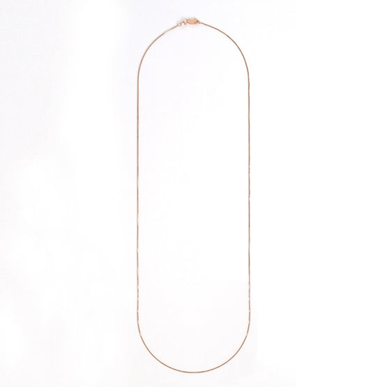 Long Silver Chain Necklace - Rose Gold