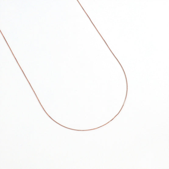 Long Silver Chain Necklace - Rose Gold