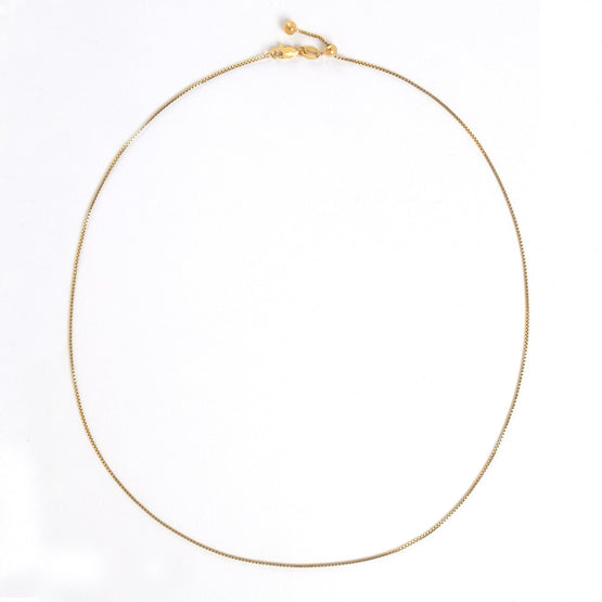 Adjustable Silver Chain Necklace - Gold