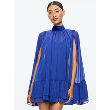 Women Zenon Tie Neck Cape Mini Dress - Blue [價格已含稅]