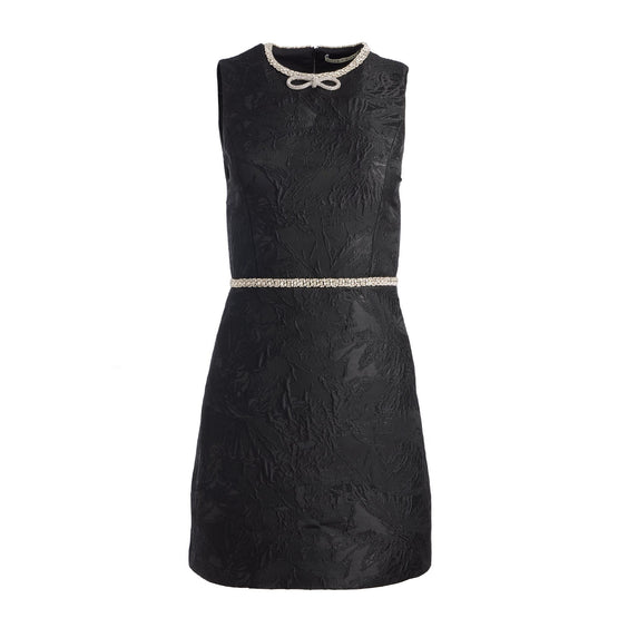 Women Ellis Embell Crew Neck Sleeveless Mini Dress Bows - Black [價格已含稅]