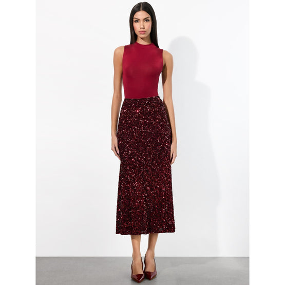 Women Maeve Sequin Kick Flare Slip Skirt - Red [價格已含稅]