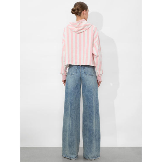 Women Sunny Embell Boxy Cropped Oversized Hoodie - Pink [價格已含稅]