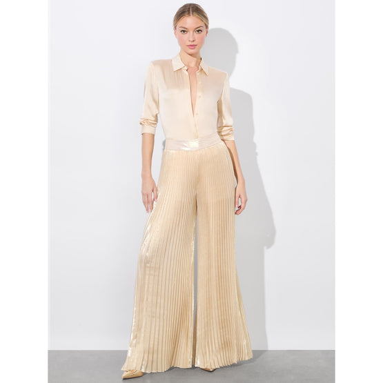 Women Rosalie Hr Pltd Wide Leg Pant - Gold [價格已含稅]