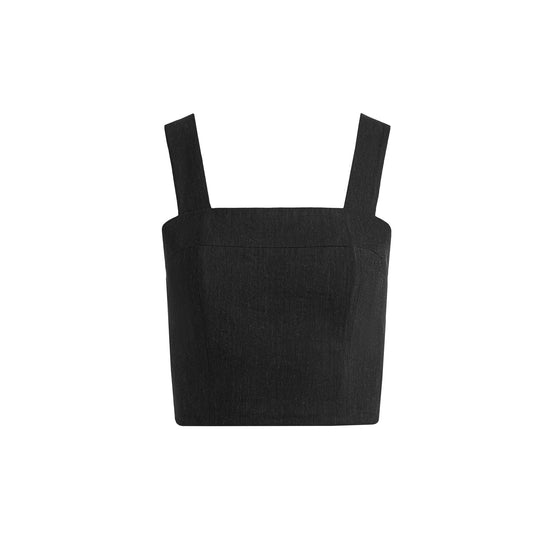 Women Natalia Lace Up Bk Cropped Top - Black [價格已含稅]