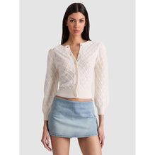 Women Doris Puff Sleeve Cardigan - White, Multi [價格已含稅]
