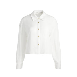 Women Finely Crpd Ovszd Btn Dwn Shrt - White [價格已含稅]