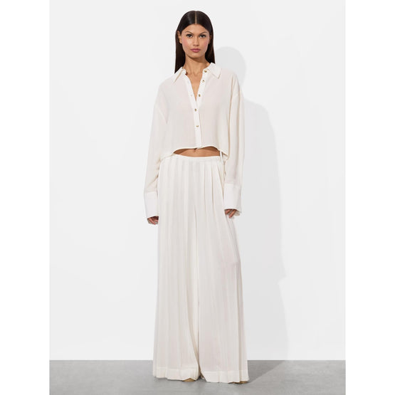 Women Jenna Pltd Wide Leg Pull On Pant - White [價格已含稅]