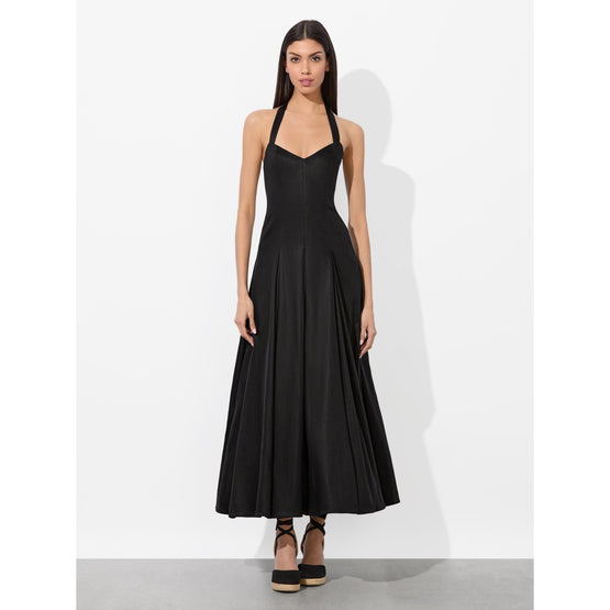Women Isabelle Halter Neck Flared Midi Dress - Black [價格已含稅]