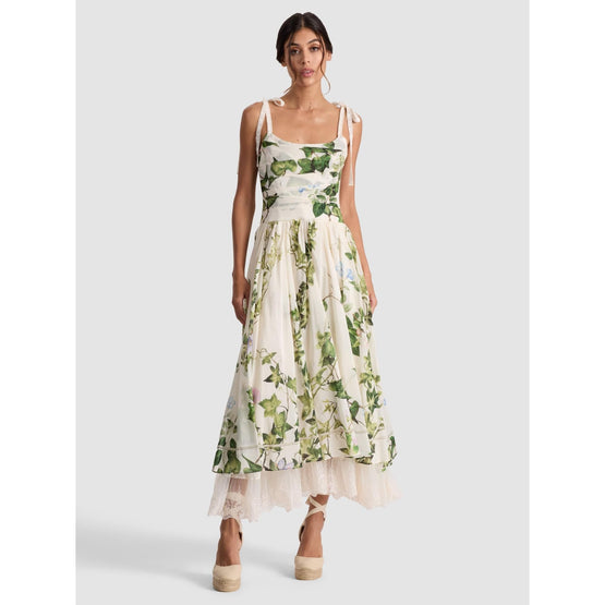 Women Haven Tie Shldr Flared Midi Dress - White [價格已含稅]