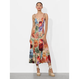 Women Jeanette Tie Shldr Paneled Midi Dress - Multi [價格已含稅]