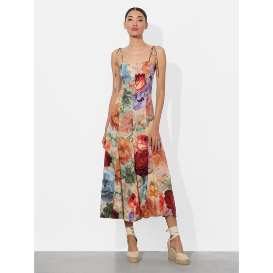 Women Jeanette Tie Shldr Paneled Midi Dress - Multi [價格已含稅]