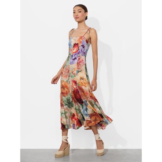 Women Jeanette Tie Shldr Paneled Midi Dress - Multi [價格已含稅]