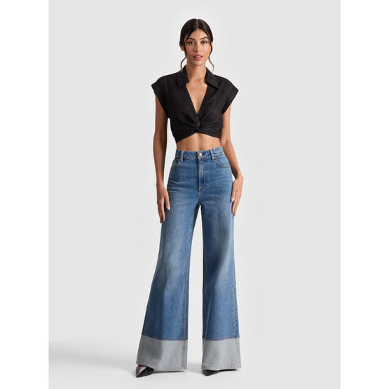 Women Mila Deep V Twist Ft Cropped Top - Black [價格已含稅]