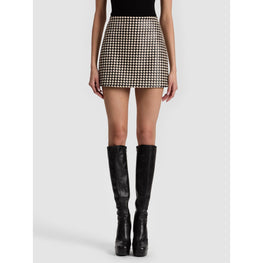 Women Elana Vgn Lthr Mini Skirt - Black, Tan [價格已含稅]