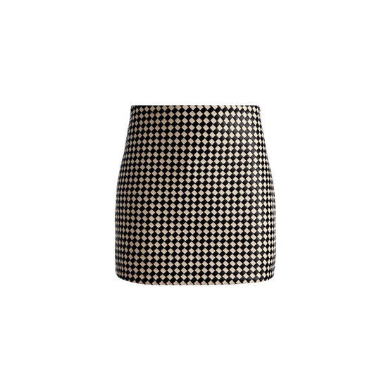 Women Elana Vgn Lthr Mini Skirt - Black, Tan [價格已含稅]