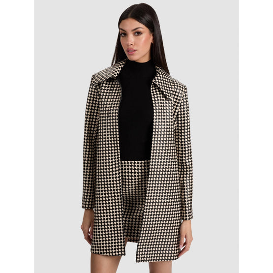 Women Logan Woven Vgn Ltr Coat - Black, Tan [價格已含稅]