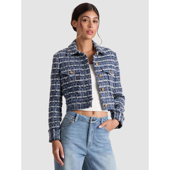 Women Chloe Cropped Boxy Jacket - Blue [價格已含稅]