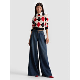 Women Carolann Argyle Pullover Woven Collar - Red, Black, Tan, Multi [價格已含稅]