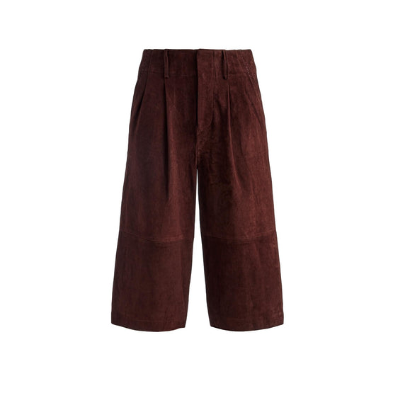 Women Eloise Suede Wide Leg Gaucho Pant - Brown [價格已含稅]