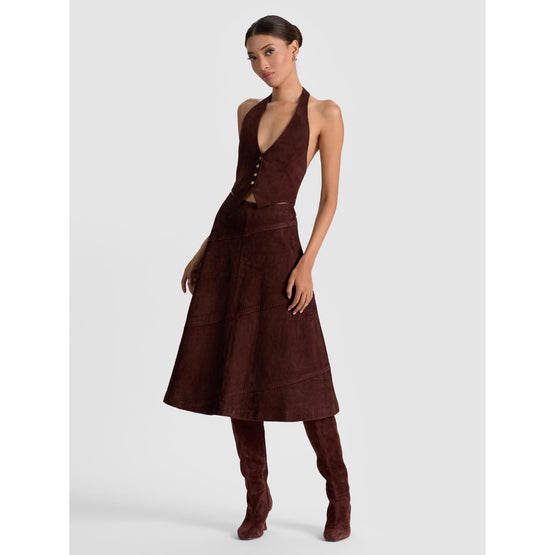 Women Sosie Suede Midi Skirt - Brown [價格已含稅]