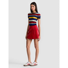 Women Toni Vgn Lthr Asymm Pltd Skirt - Red [價格已含稅]
