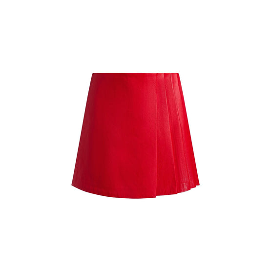 Women Toni Vgn Lthr Asymm Pltd Skirt - Red [價格已含稅]