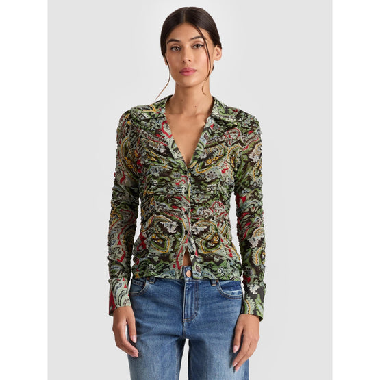Women Portia Ruched Mesh Btn Dwn - Multi [價格已含稅]