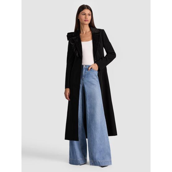 Women Faie Slim Ruffle Long Blazer - Black [價格已含稅]