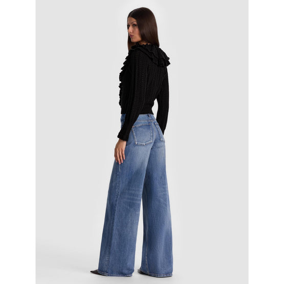 Women Eileen Ruffle Vn Cardigan - Black [價格已含稅]
