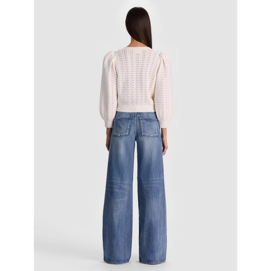 Women Doris Puff Sleeve Cardi - White [價格已含稅]