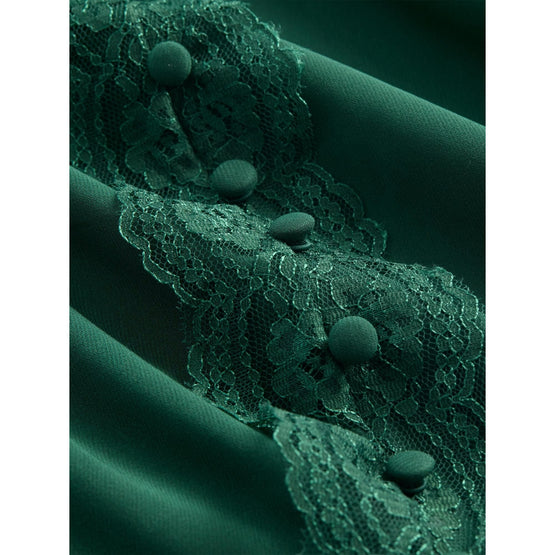 Women Aleena Lace Cold Shldr Tie Ft Blouse - Green [價格已含稅]