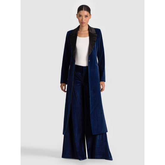 Women Theo Notch Collar Coat - Blue [價格已含稅]