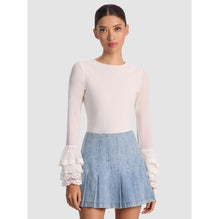 Women Delaina Ls Crop Top Ruffle Cuff - White [價格已含稅]