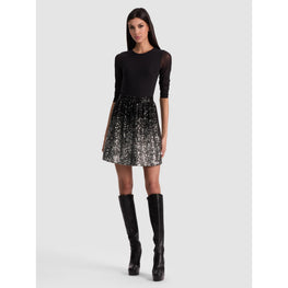 Women Chara Embell Crew Neck Ls Party Dress - Black/Multi [價格已含稅]