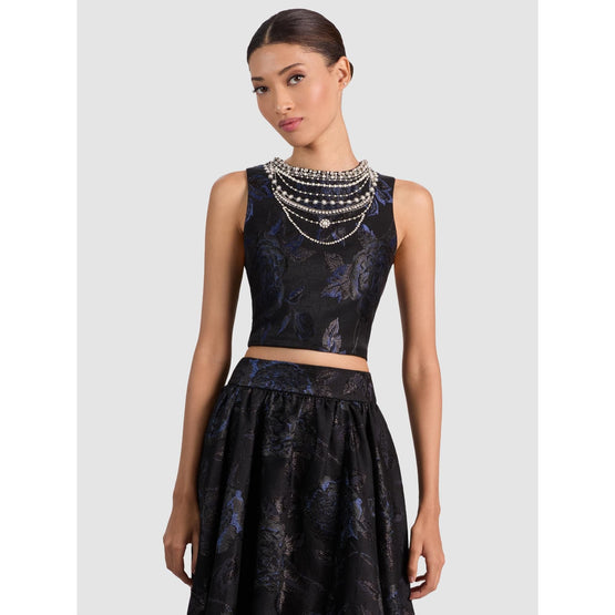 Women Cherra Embell Structured Crop Top - Black [價格已含稅]