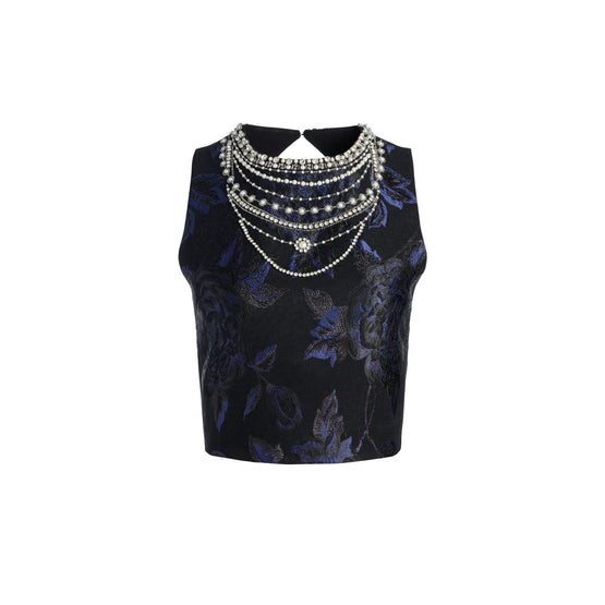 Women Cherra Embell Structured Crop Top - Black [價格已含稅]
