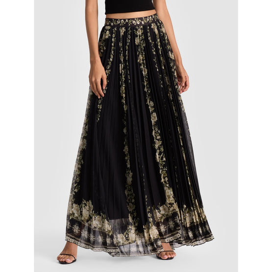 Women Katz Wwb Snbrst Pltd Maxi Skt - Black, Tan [價格已含稅]