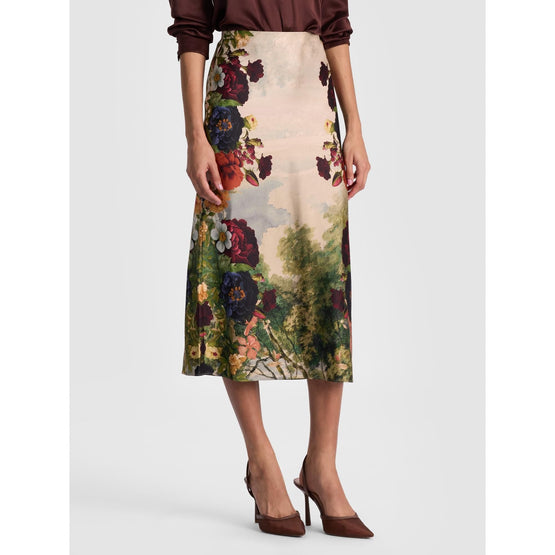 Women Maeve Slip Skirt Slit - Green, Multi [價格已含稅]