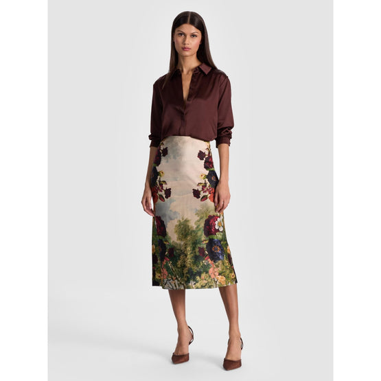 Women Maeve Slip Skirt Slit - Green, Multi [價格已含稅]