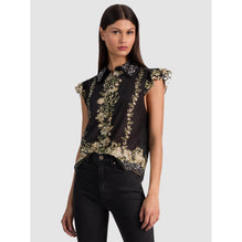 Women Martel Flutter Sleeve Blouse - Black, Tan [價格已含稅]