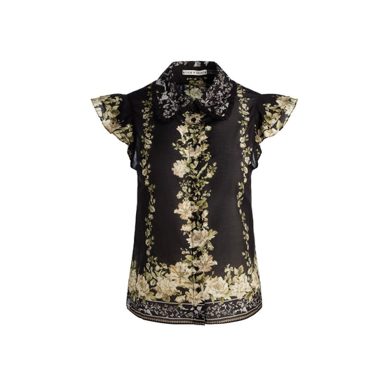Women Martel Flutter Sleeve Blouse - Black, Tan [價格已含稅]